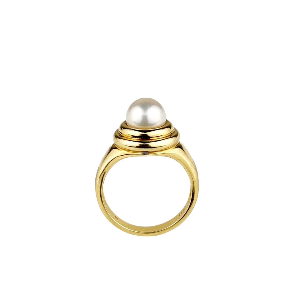 18K Yellow Gold Freshwater Pearl Ring
